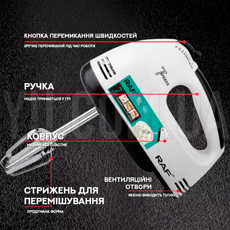 Міксер ручний оранжевий RAF R6633O Міксер ручний оранжевий RAF R6633O